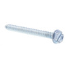 Prime-Line Sheet Metal Screw Self-Tap Hex Wash Head Sltd Drive #10 X 2in Zinc Plated Steel 25PK 9025571